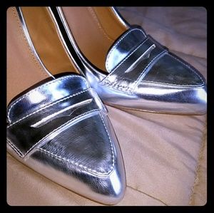 👡Shoe Dazzle Silver Slingback Heels Size 8/9